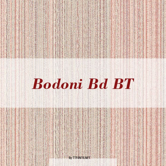 Bodoni Bd BT example